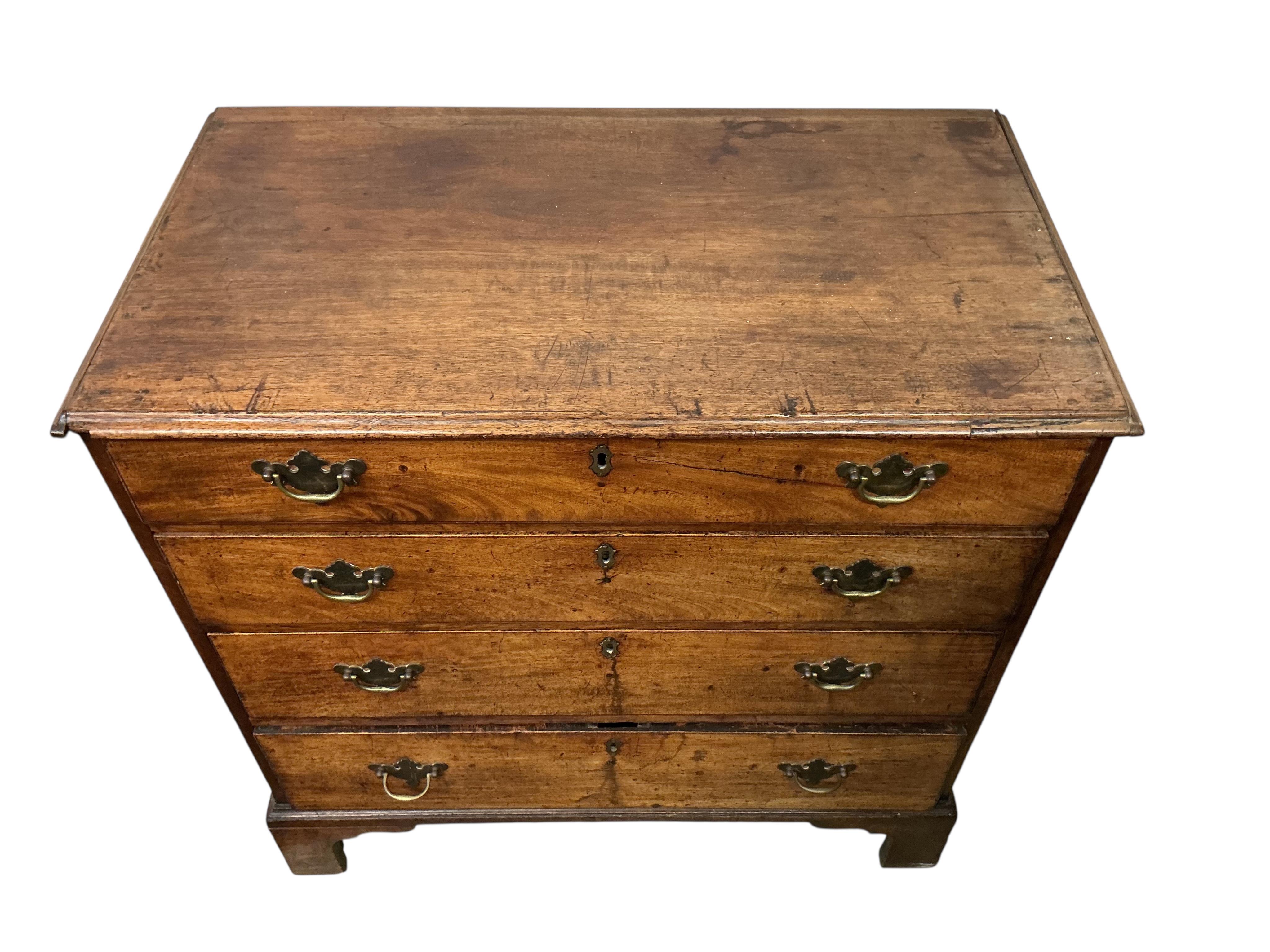 A George III mahogany chest of two short and three long graduated drawers, width 86cm, depth 49cm, height 85cm